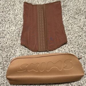 SKIMS Brown Waist Trainer Corset with Pouch Bag - XXS